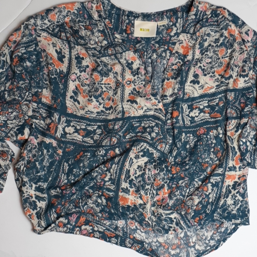 Maeve kimono sleeve style crossover blouse szs